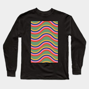 70s retro colors design Long Sleeve T-Shirt